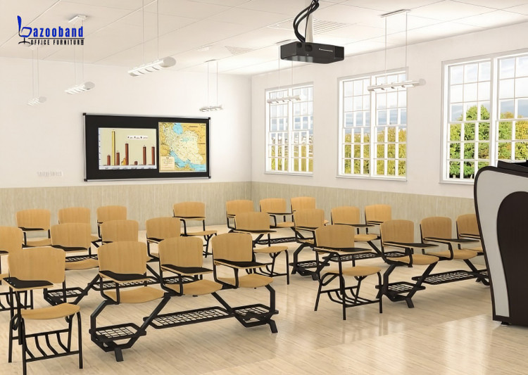 صندلی دانشجویی چوبی MDF دسته دار-8