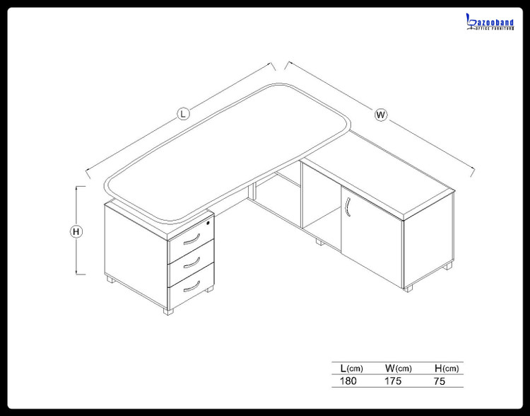 میز مدیریت ال شکل کد 147-4