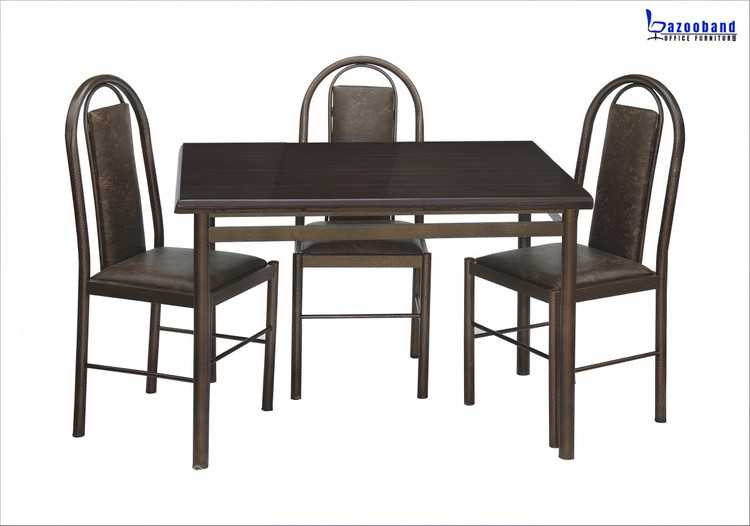 ست میز و صندلی ناهارخوری بادوام ترکیب چرم و فلز