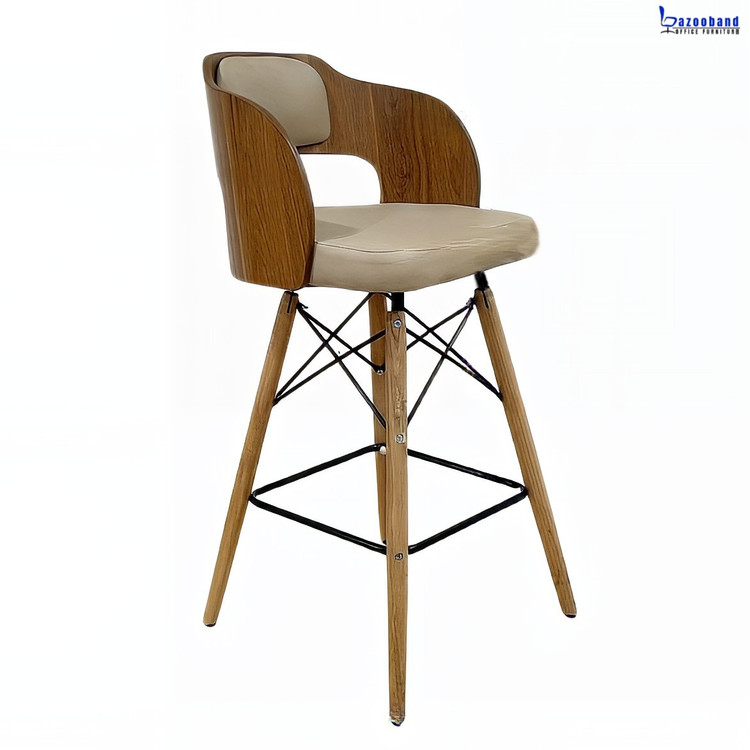 صندلی کانتر چوبی با پایه متنوع کد E807