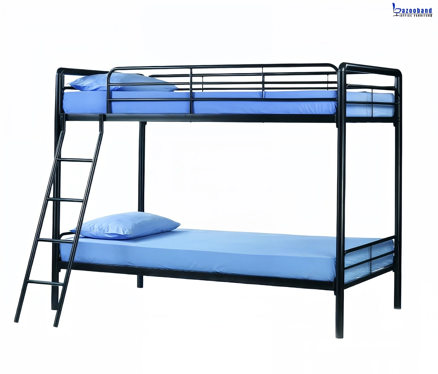 تخت خوابگاهی دو طبقه فلزی با حفاظ و نردبان