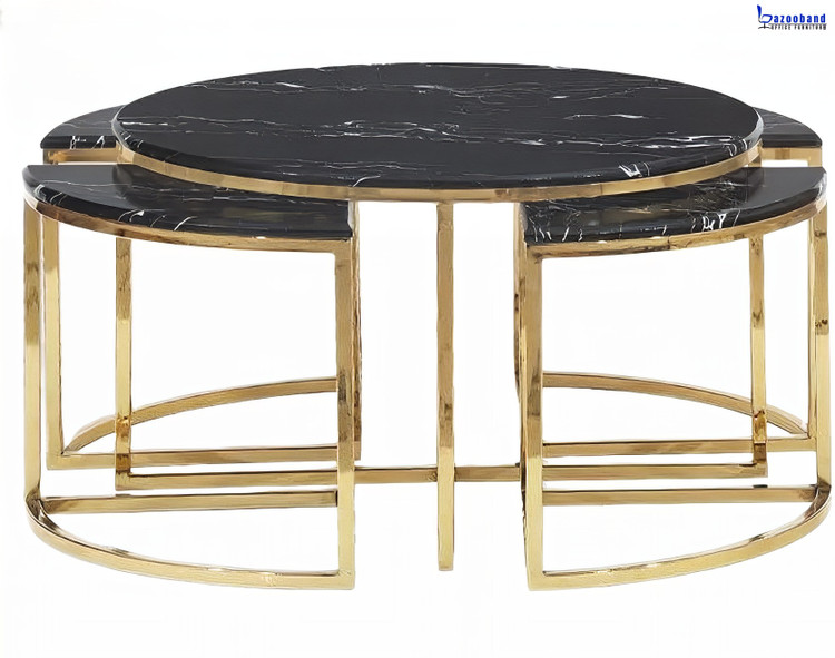 ست میز جلو مبلی و عسلی مدل پیزا کروی شکل