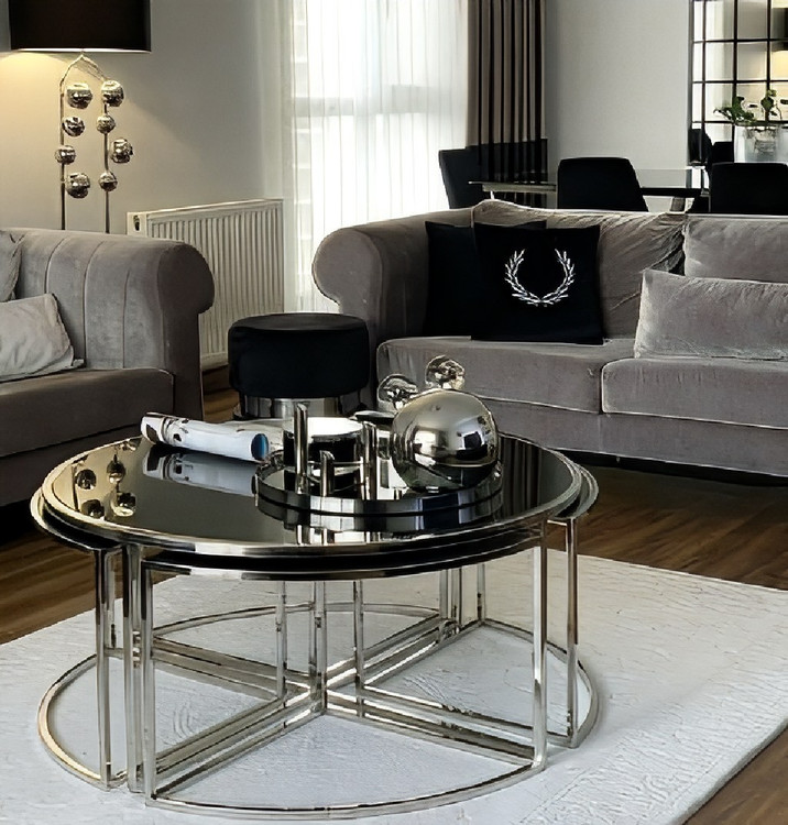 ست میز جلو مبلی و عسلی مدل پیزا کروی شکل