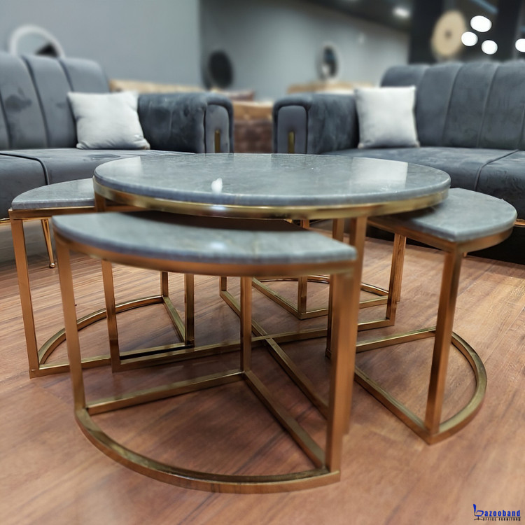 ست میز جلو مبلی و عسلی مدل پیزا کروی شکل