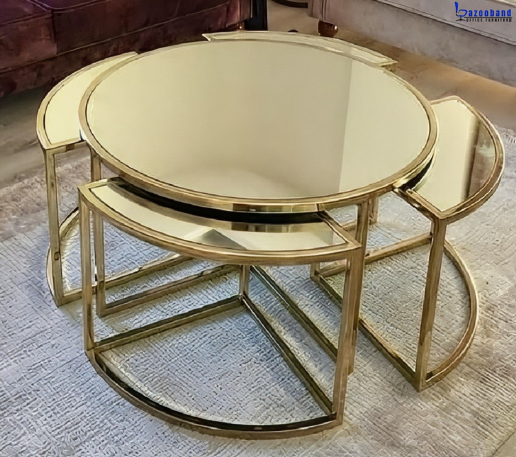ست میز جلو مبلی و عسلی مدل پیزا کروی شکل