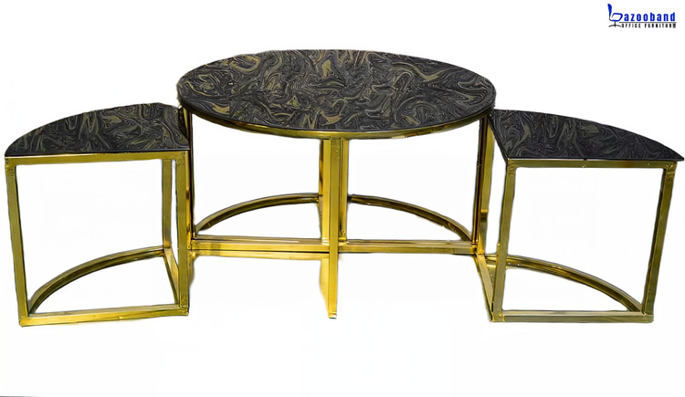 ست میز جلو مبلی و عسلی مدل پیزا کروی شکل