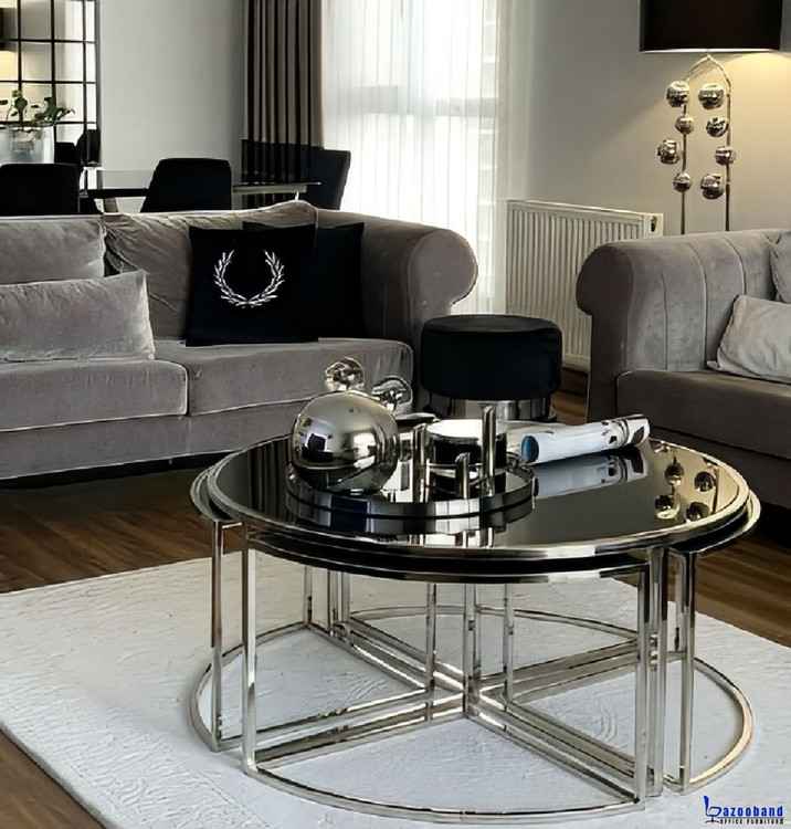 ست میز جلو مبلی و عسلی مدل پیزا کروی شکل