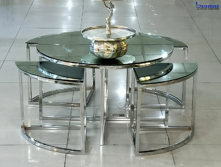 ست میز جلو مبلی و عسلی مدل پیزا کروی شکل