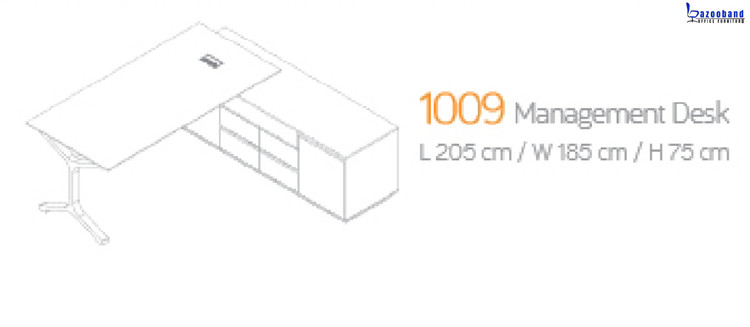 میز مدیریت ترکیب ام دی اف، فلز و آلومینیوم کد 1009