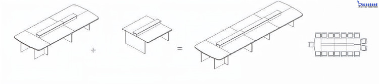 میز کنفرانس تماماً ام دی اف با روکش وکیوم کد 589
