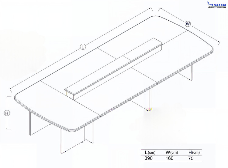میز کنفرانس تماماً ام دی اف با روکش وکیوم کد 589