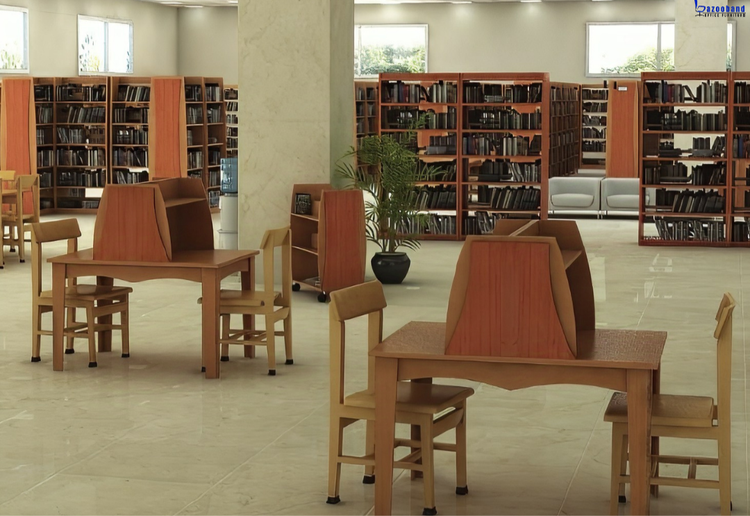 میز مطالعه چوبی طرح نفیس به صورت دو نفره