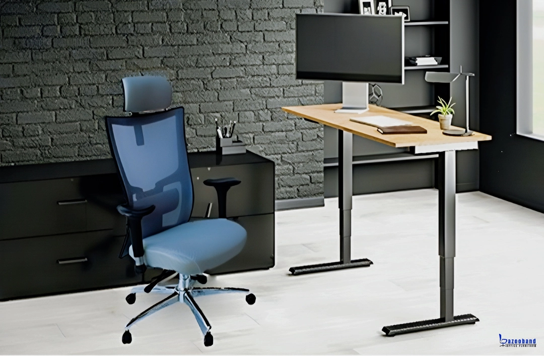 صندلی مدیریتی چرخ دار و جک دار مش توری با کد L80-ZM