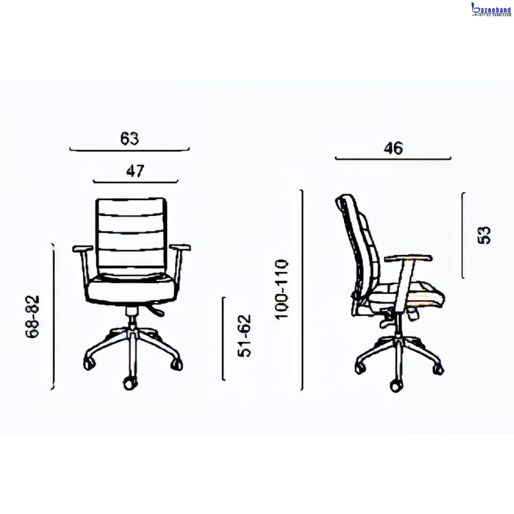 صندلی کارشناسی با قابلیت چرخش ۳۶۰ درجه کد T408
