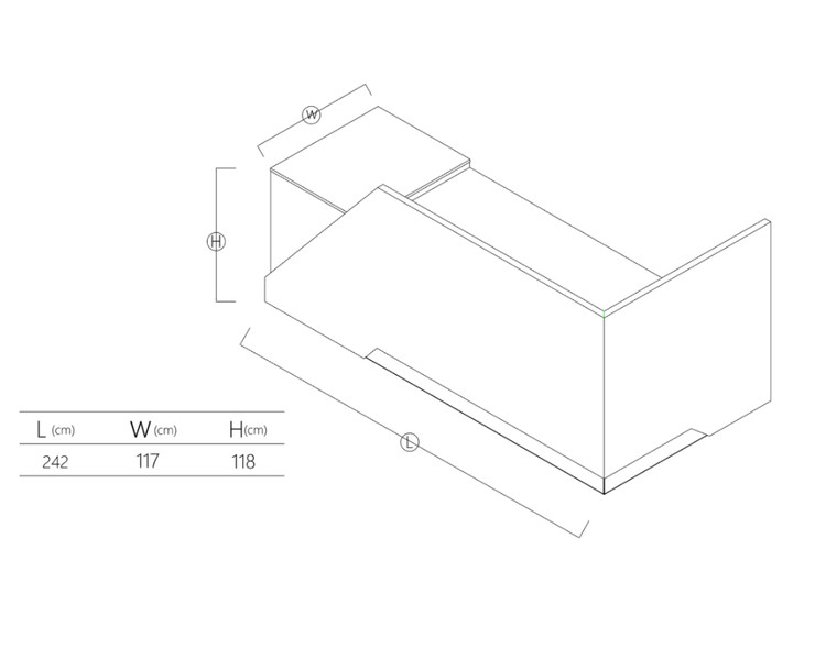 میز کانتر و پذیرش ام دی اف کد R100