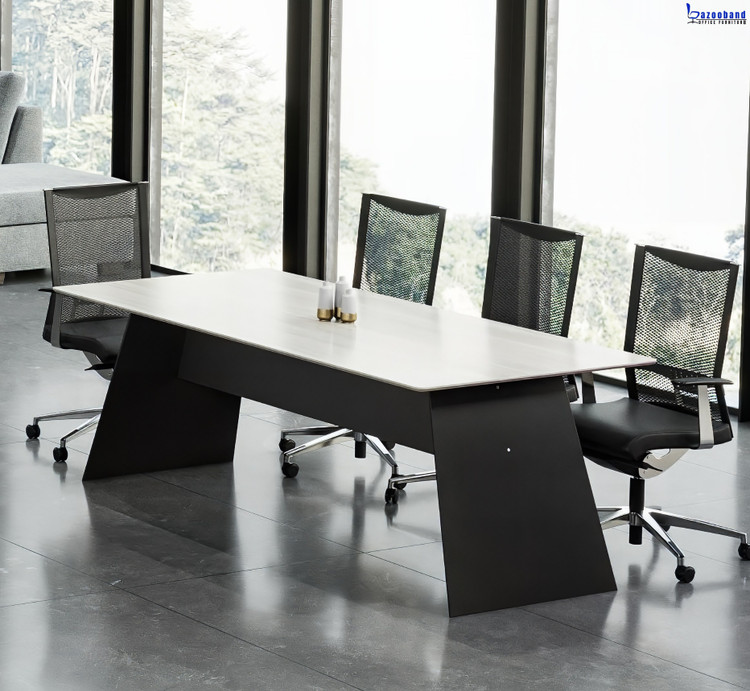 میز کنفرانسی ام دی اف با پایه فلزی کد 5006