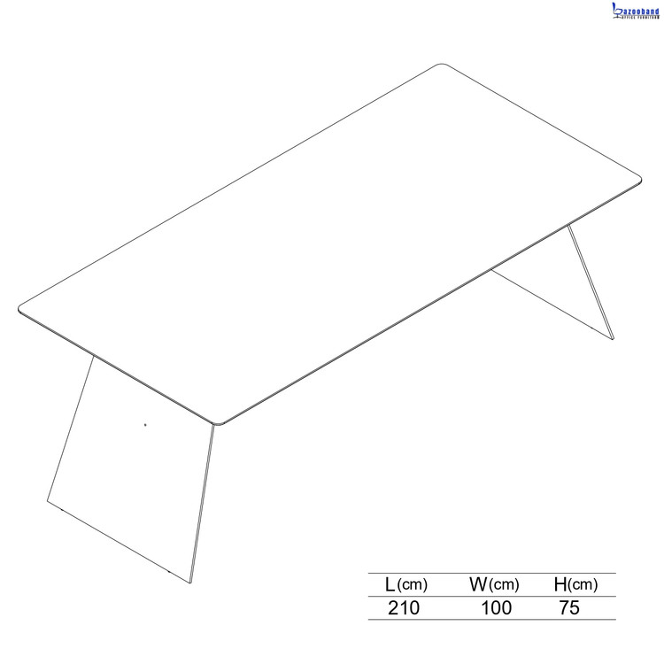 میز کنفرانسی ام دی اف با پایه فلزی کد 5006