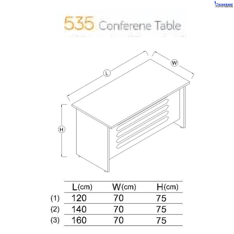 میز کنفرانس ام دی اف با روکش وکیوم کد 535