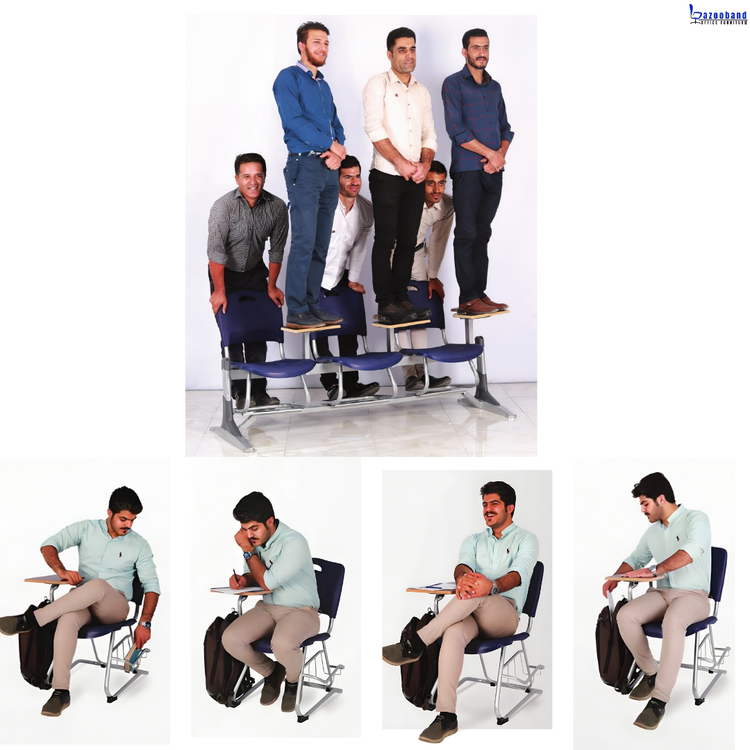 صندلی آموزشی دسته دار با قابلیت نصب بر روی زمین