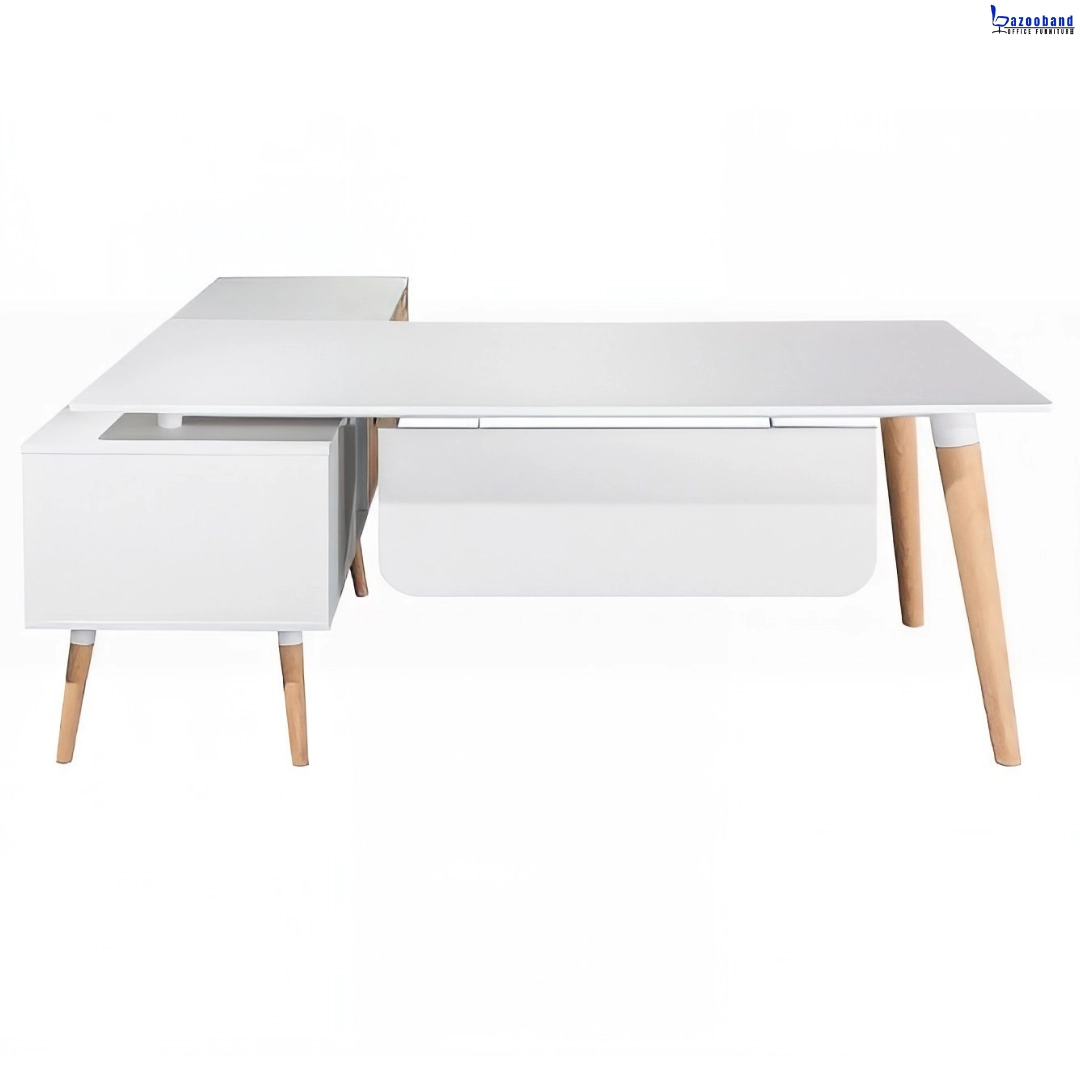 میز مدیریت مدرن با پایه های چوبی کد 1004