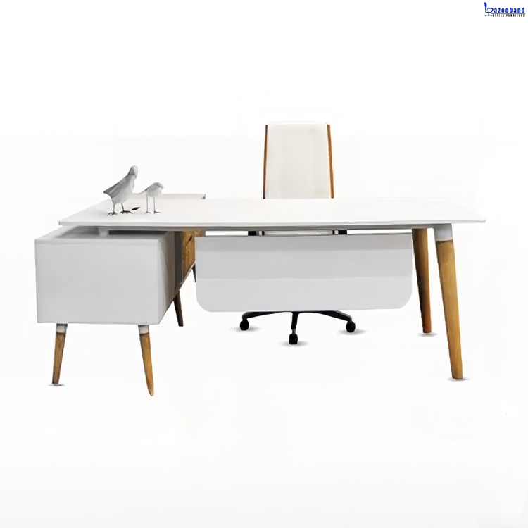 میز مدیریت مدرن با پایه های چوبی کد 1004