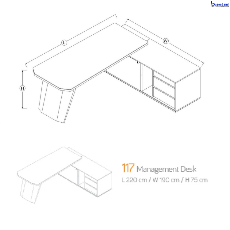 میز مدیریت ال ام دی اف کد 117