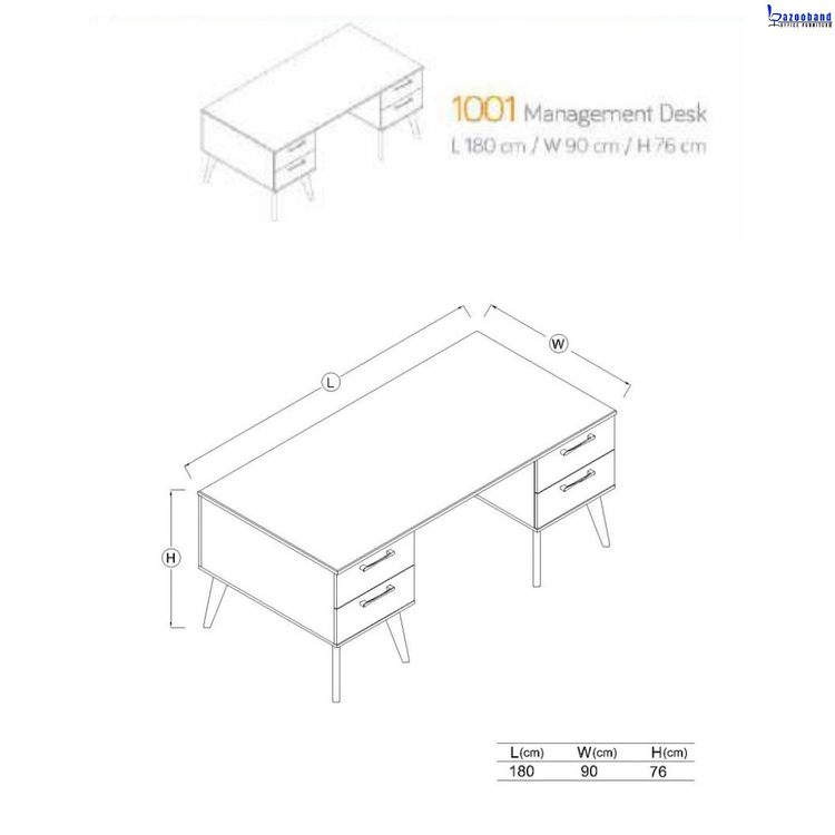 میز مدیریت ام دی اف کد 1001