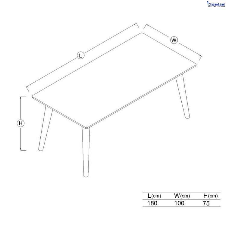 میز کنفرانس با پایه های چوبی کد 5004