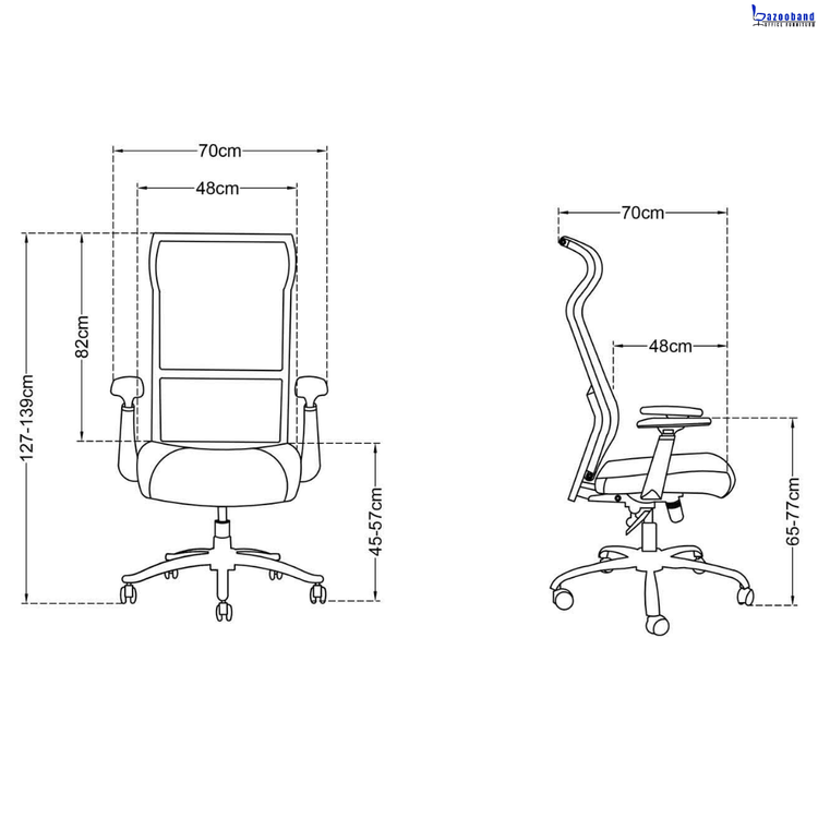 صندلی مدیریت با خاصیت مش توری کد X1