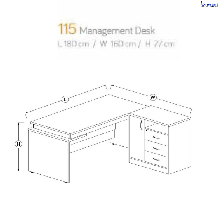میز مدیریت ام دی اف کد 115