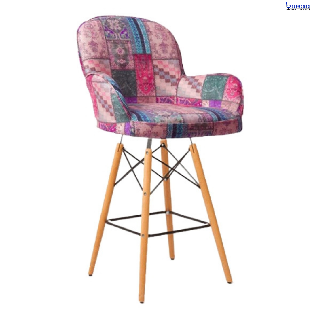 صندلی کانتر پایه چوبی فرمیسک مدل E-614