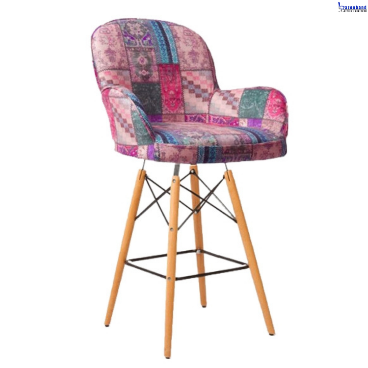 صندلی کانتر پایه چوبی فرمیسک مدل E-614