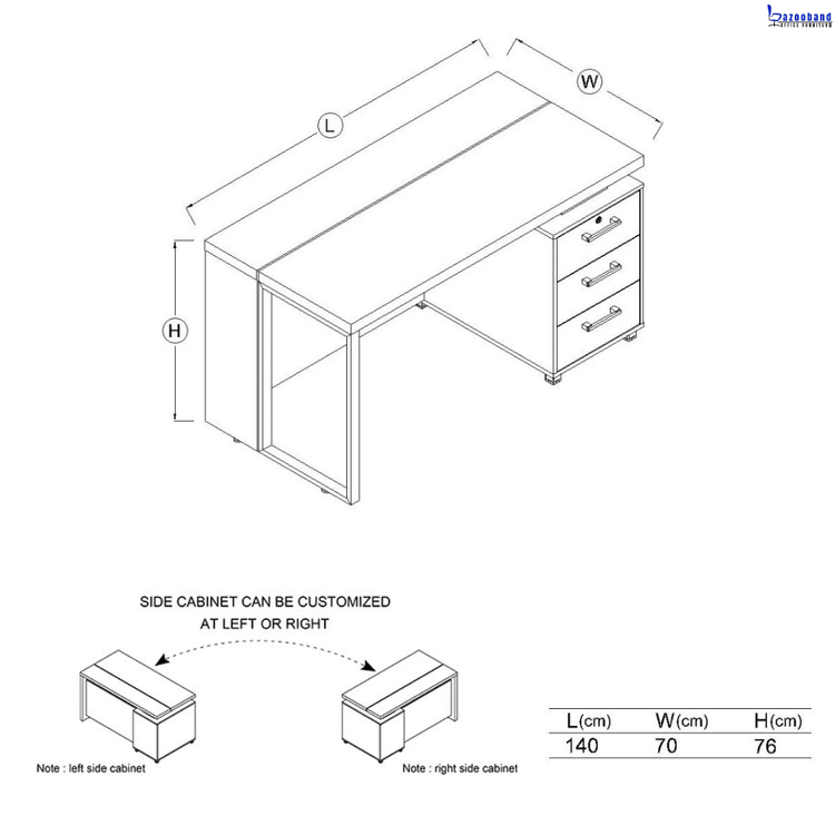 میز مدیریتی ام دی اف کد 257