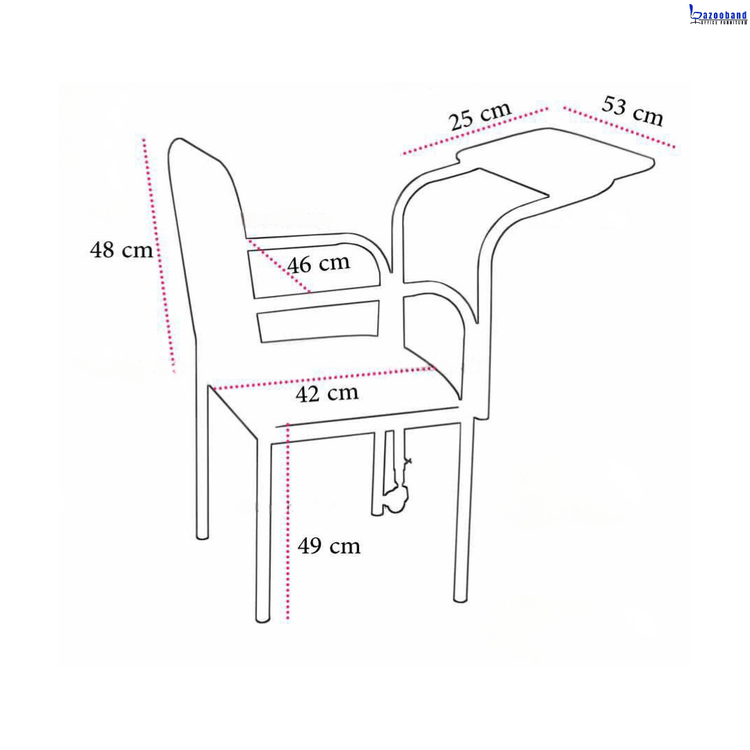 میز و صندلی نماز لوله ای سبد دار