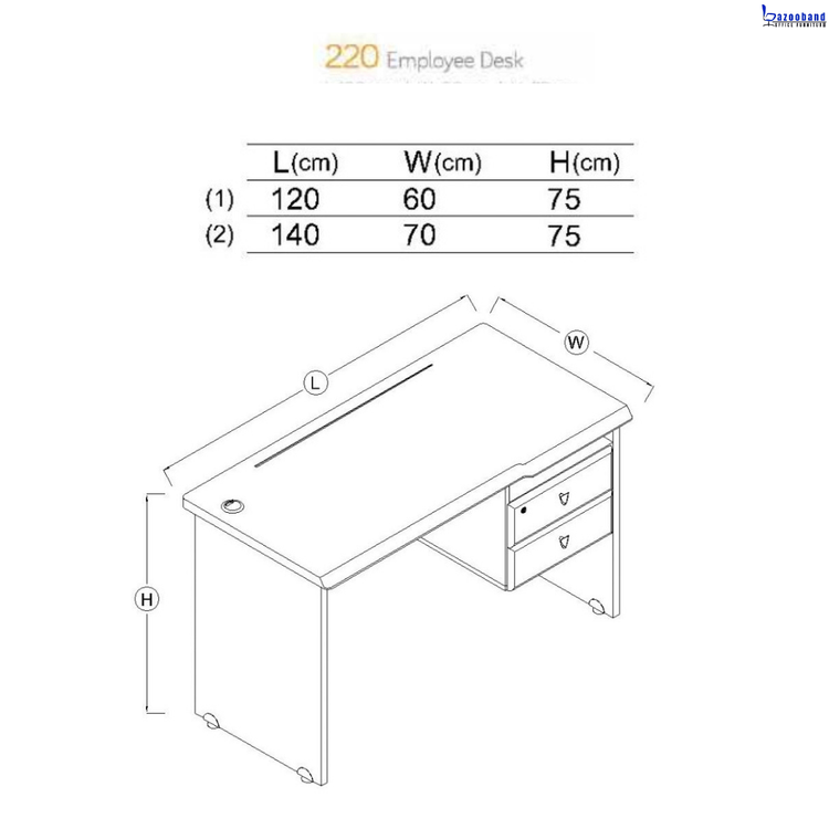 میز اداری ام دی اف کد 220
