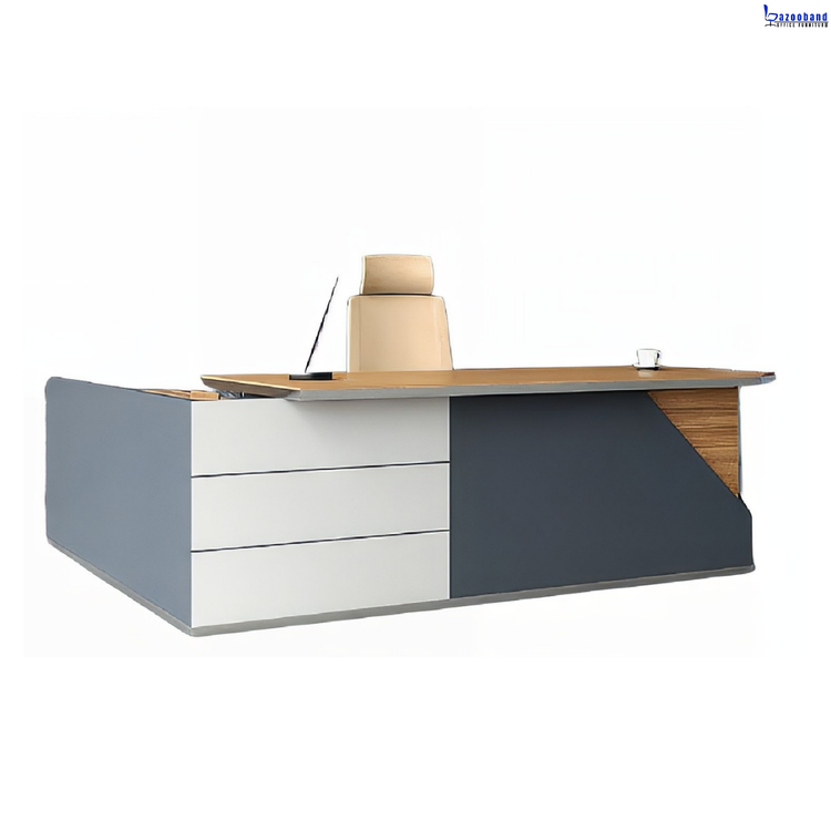 میز مدیریت مدرن با پایه های چوبی کد 147