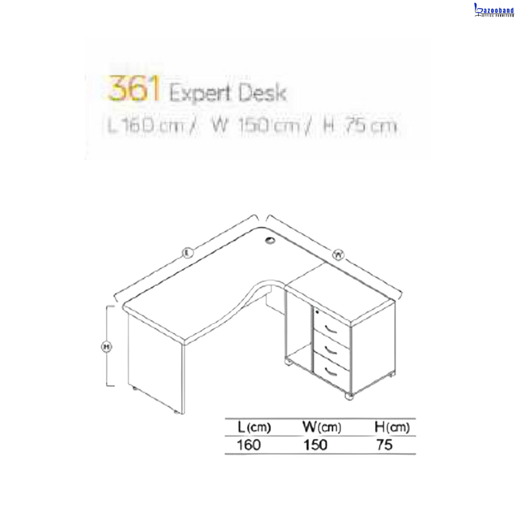 میز اداری ام دی اف کد 361