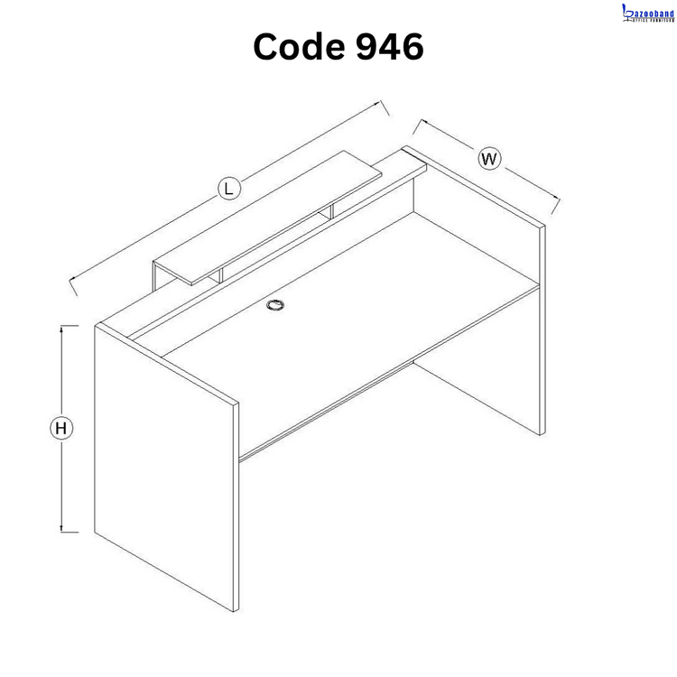 میز کانتر و پذیرش ام دی اف کد 946