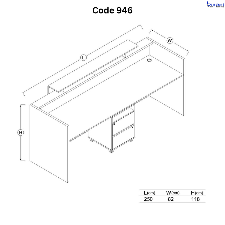 میز کانتر و پذیرش ام دی اف کد 946