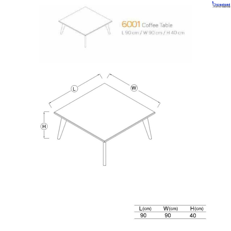 میز جلو مبلی یا کافی تیبل کد 6001