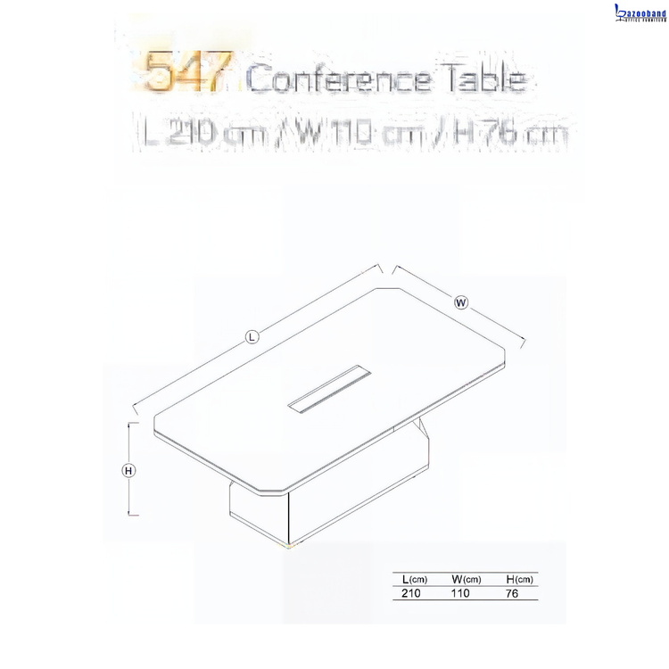 میز کنفرانس مدرن با پایه های چوبی کد 547