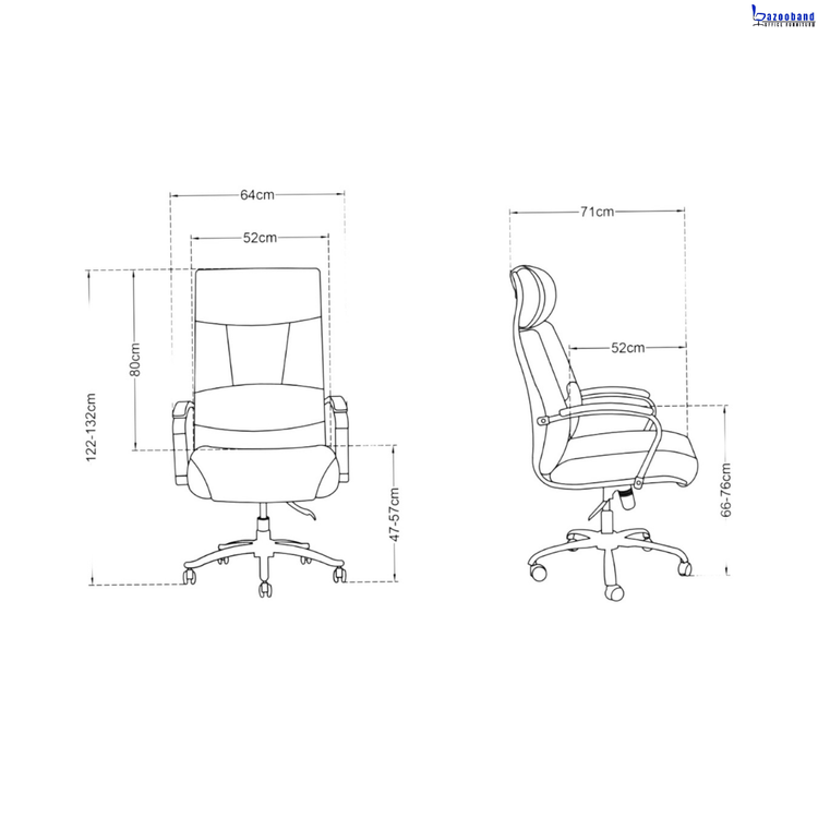 صندلی مدیریتی چرخدار دارای جک تنظیم ارتفاع با کد ST1