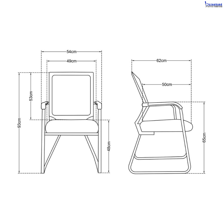 صندلی کنفرانسی پایه ثابت یو شکل کد T530-S