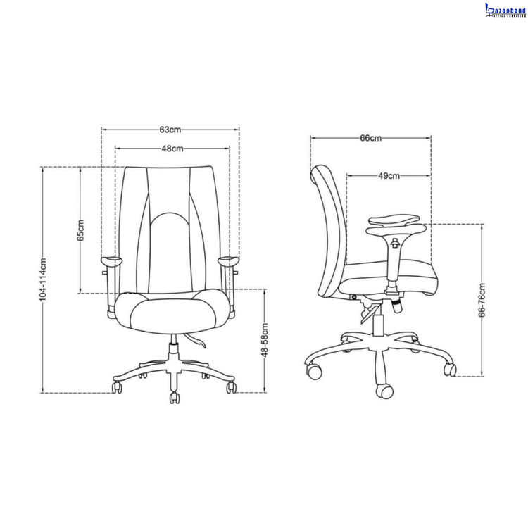 صندلی کارشناسی چرخ دار با کد T09-B