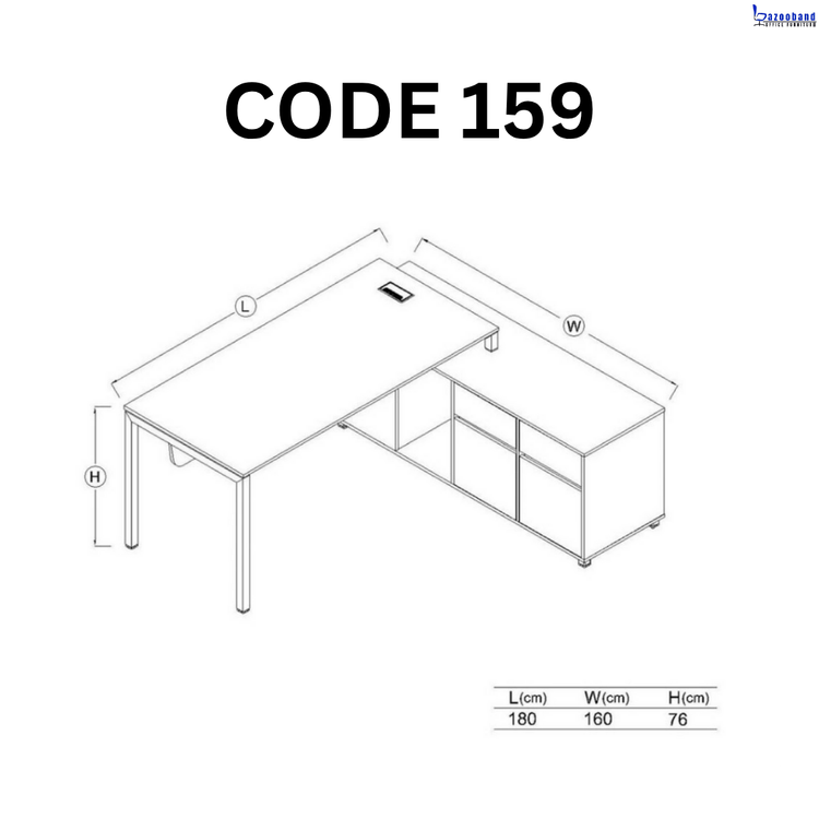 میز اداری تلفیق ام دی اف و فریم فلزی با کد 150