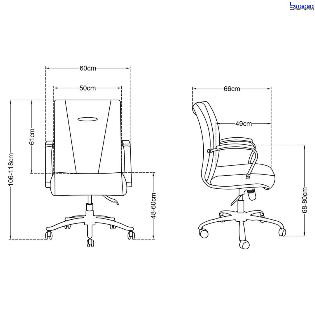صندلی کارشناسی چرخدار ۳۶۰ درجه کد T01-C