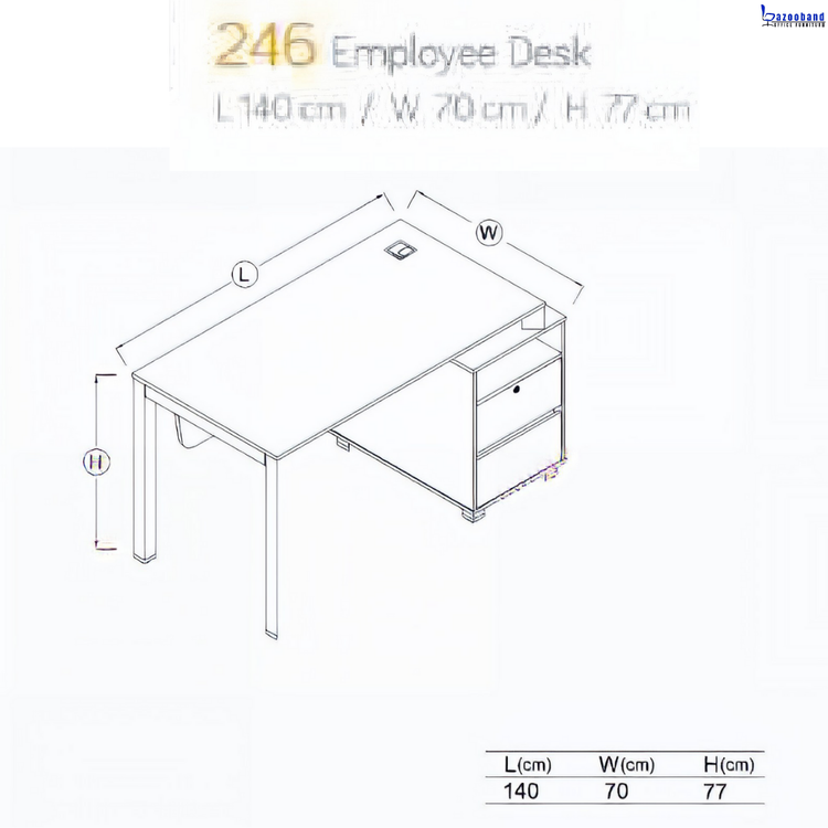 میز اداری ام دی اف با فریم فلزی کد 246