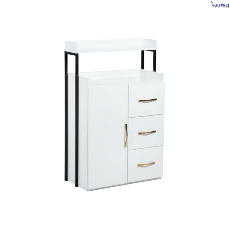 ترولی کنار آینه آرایشگاهی چوبی فلزی کد 2061