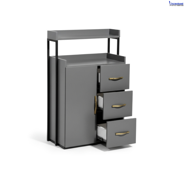 ترولی کنار آینه آرایشگاهی چوبی فلزی کد 2061