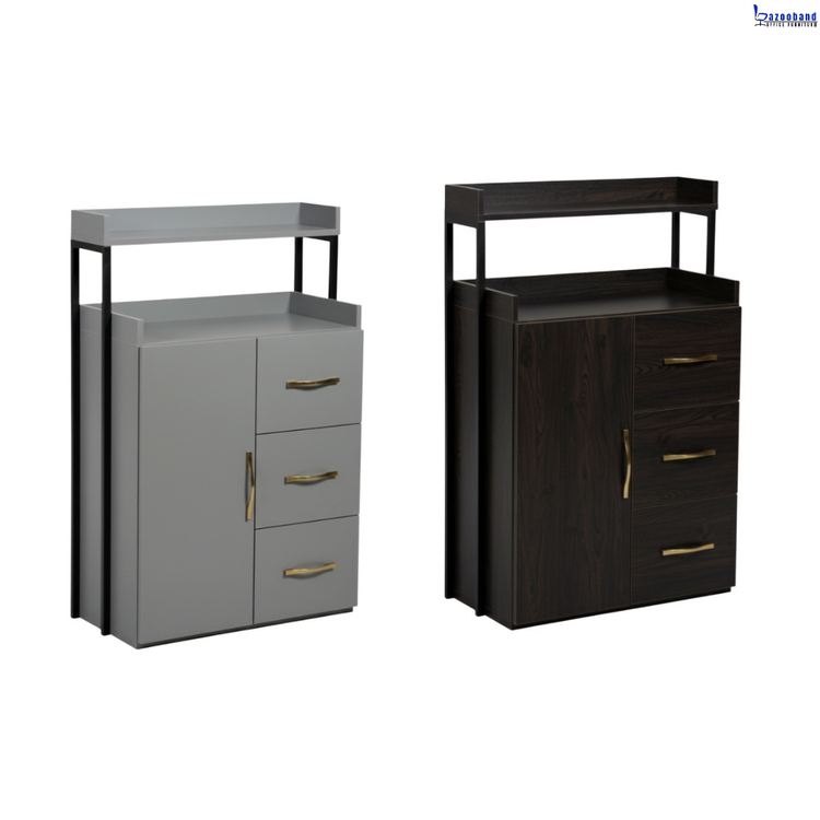 ترولی کنار آینه آرایشگاهی چوبی فلزی کد 2061